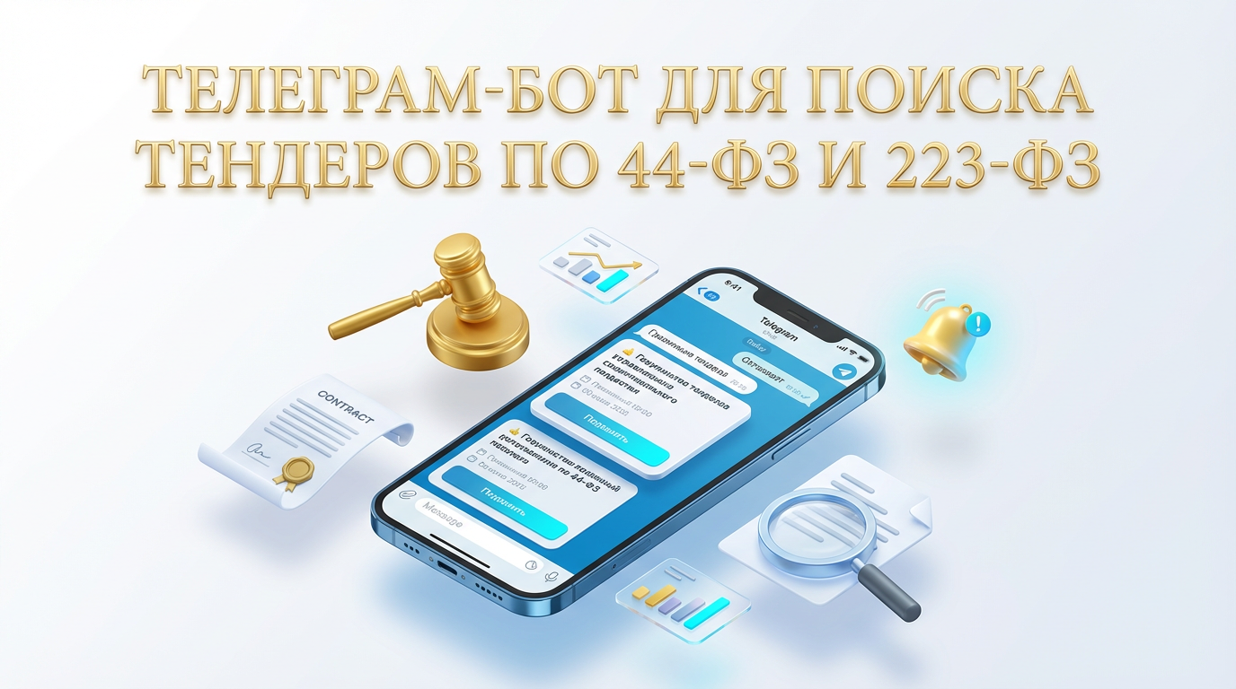 Тендер пилот Telegram-бот для поиска и мониторинга тендеров по 44‑ФЗ и 223‑ФЗ